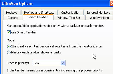 ultramon smart taskbar option for dual screen