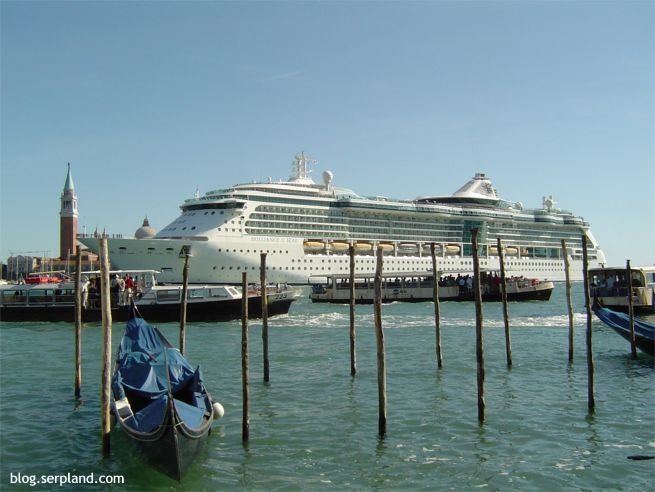The Brilliance of the Seas leaving Venice, Italy